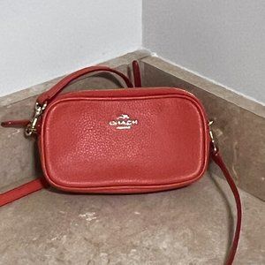 Coach Double Zip Orange Shoulder Bag